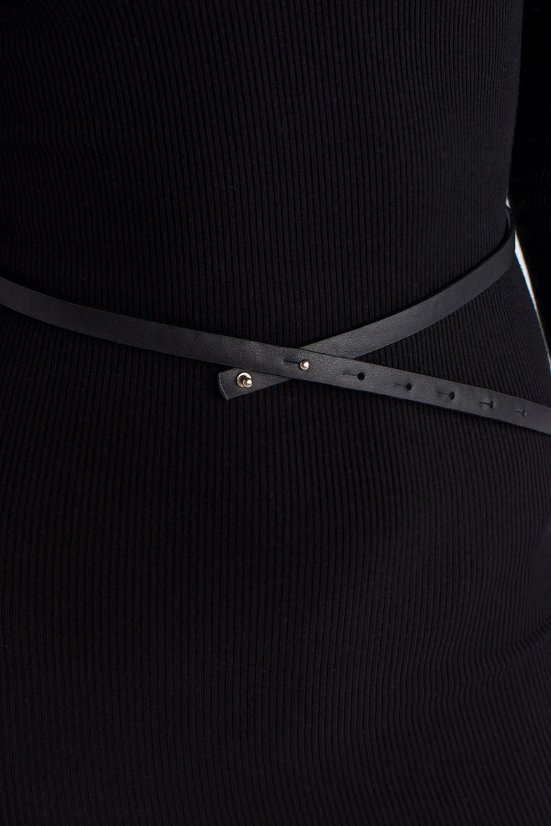 Nu Thin Leather Belt Black