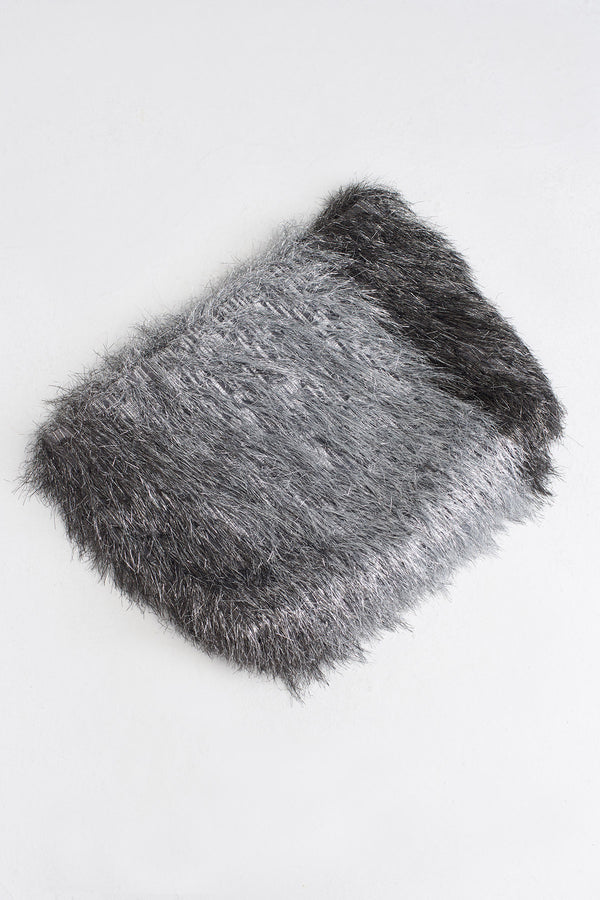 Nu Gradient Fringe Clutch Bag Silver