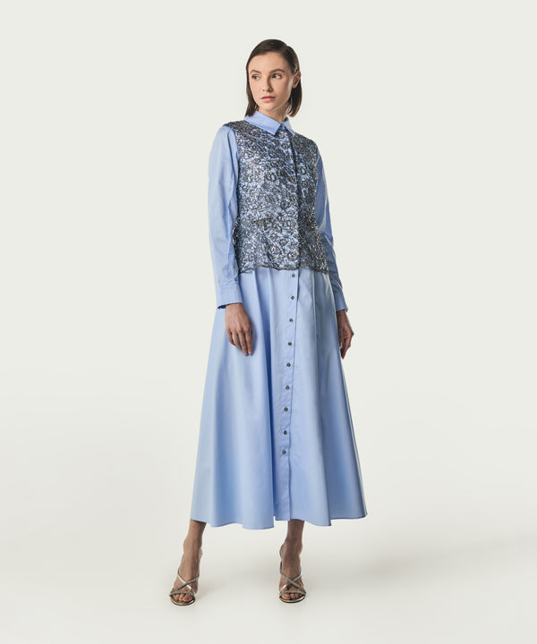 Machka Sequin-Embellished Midi Dress Blue