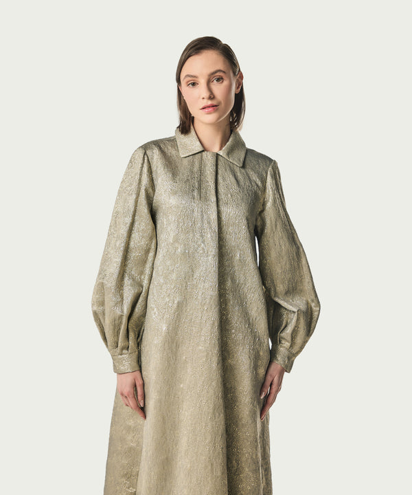 Machka Jacquard Print Midi Dress Grey