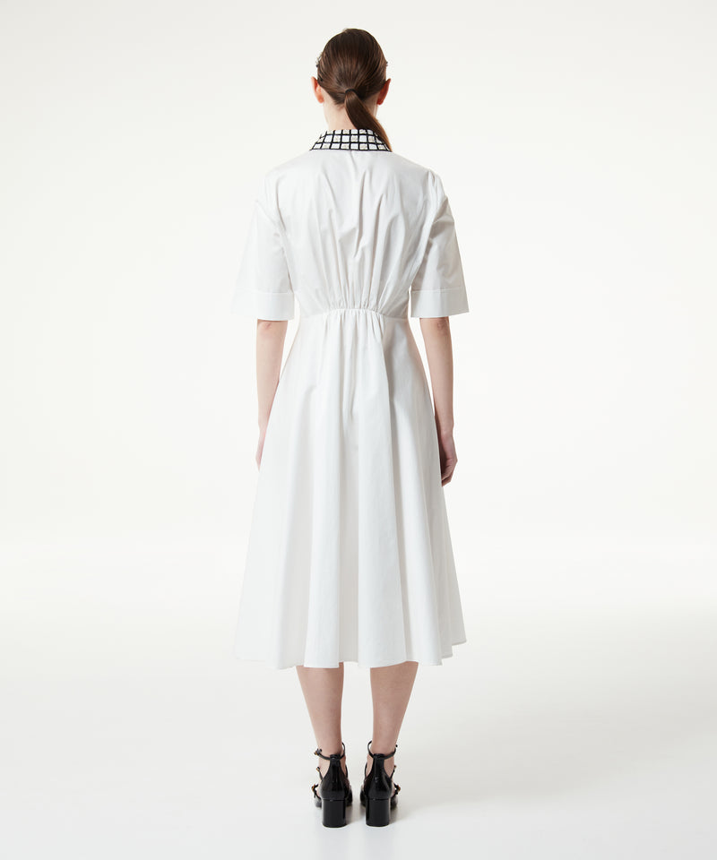 Machka Poplin Dress With Contrast Buttons White