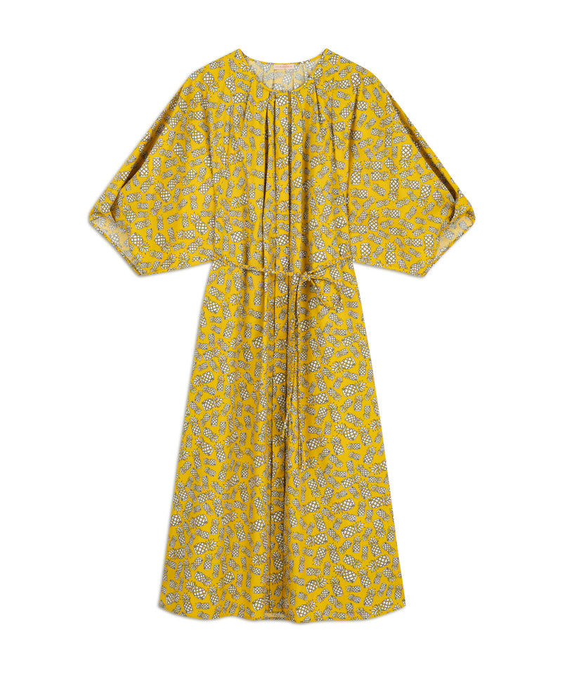 Machka Patterned Poplin Dress Mustard