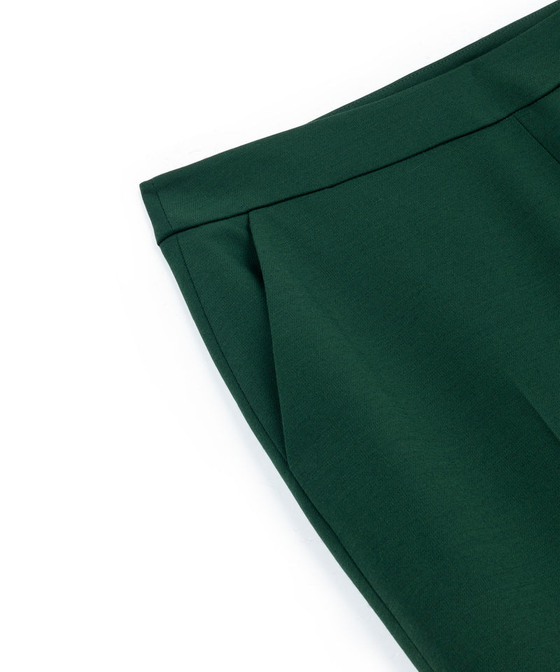 Machka Wool Blend Cigarette Fit Trousers Dark Green