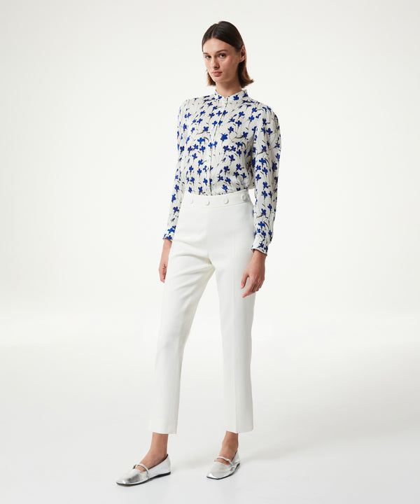 Machka Crepe Trousers With Button Accessories White