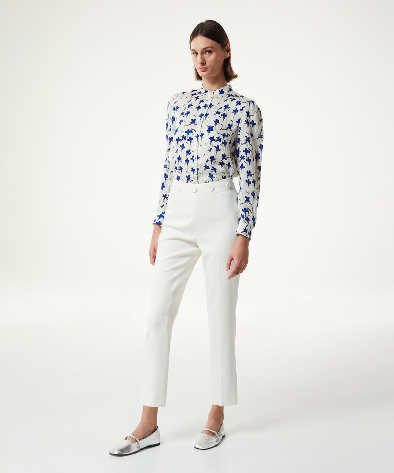 Machka Crepe Trousers With Button Accessories White