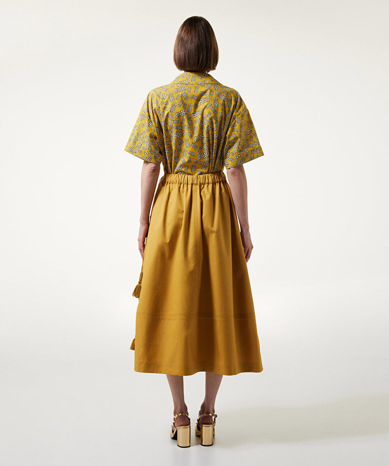 Machka Poplin Bell Skirt Mustard