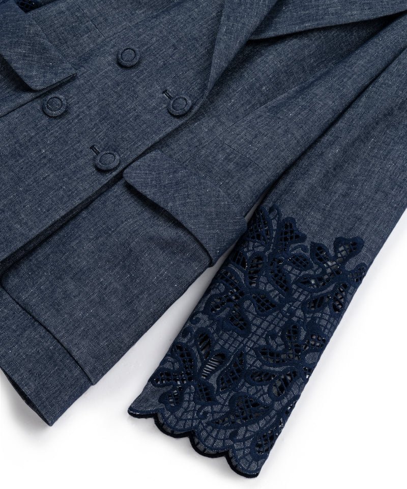 Machka Linen-Blend Jacket With Large Pockets Navy Blue