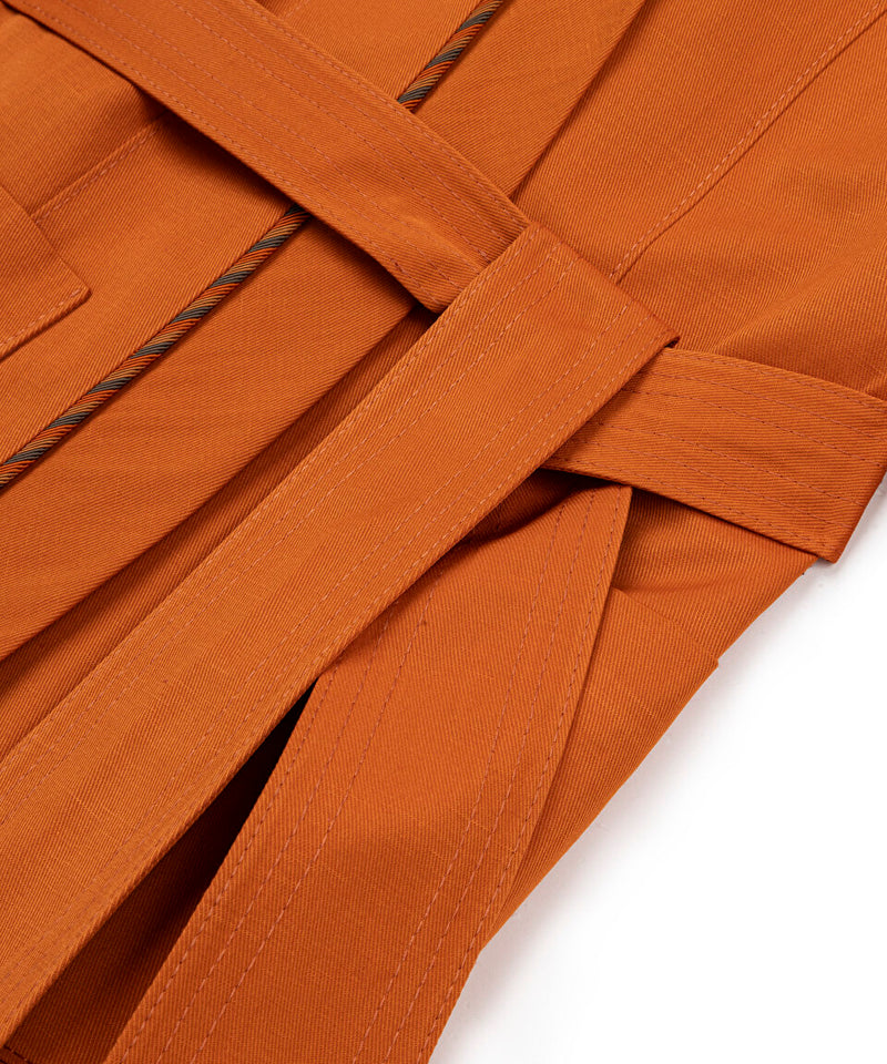 Machka Belted Jacket With Wide Pockets Orange