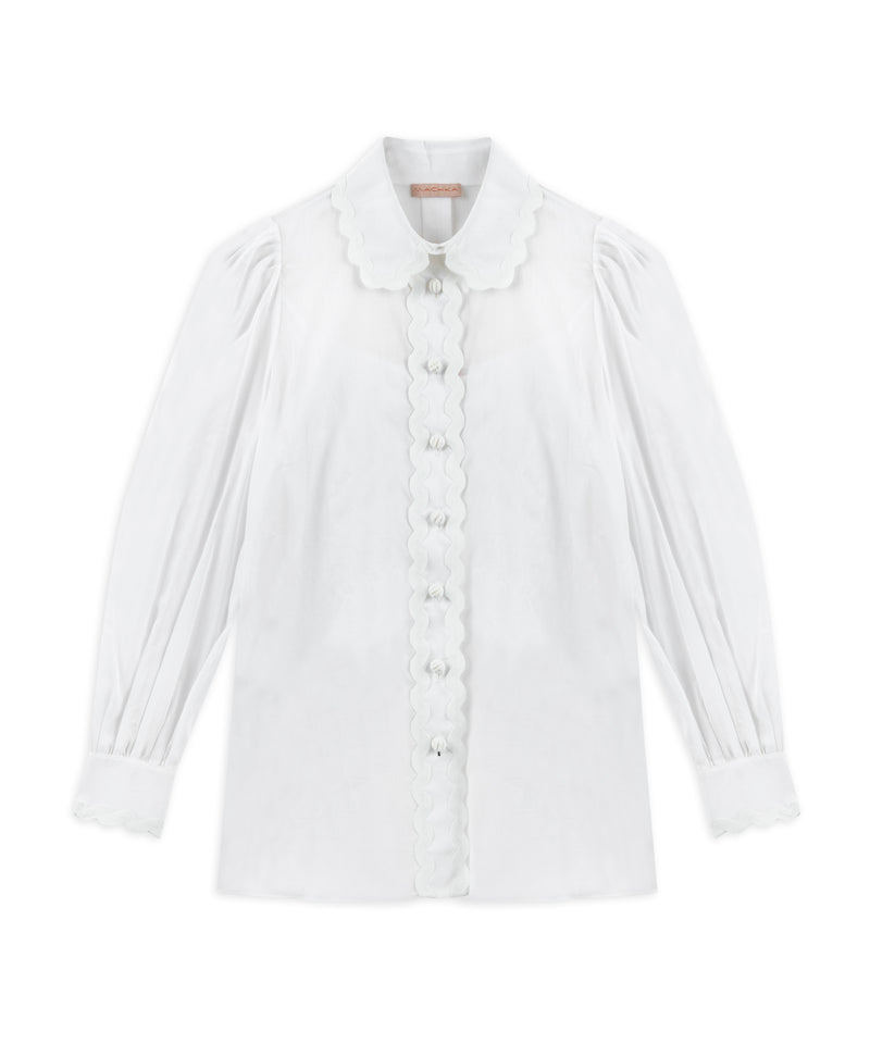 Machka Grosgrain Striped Shirt White