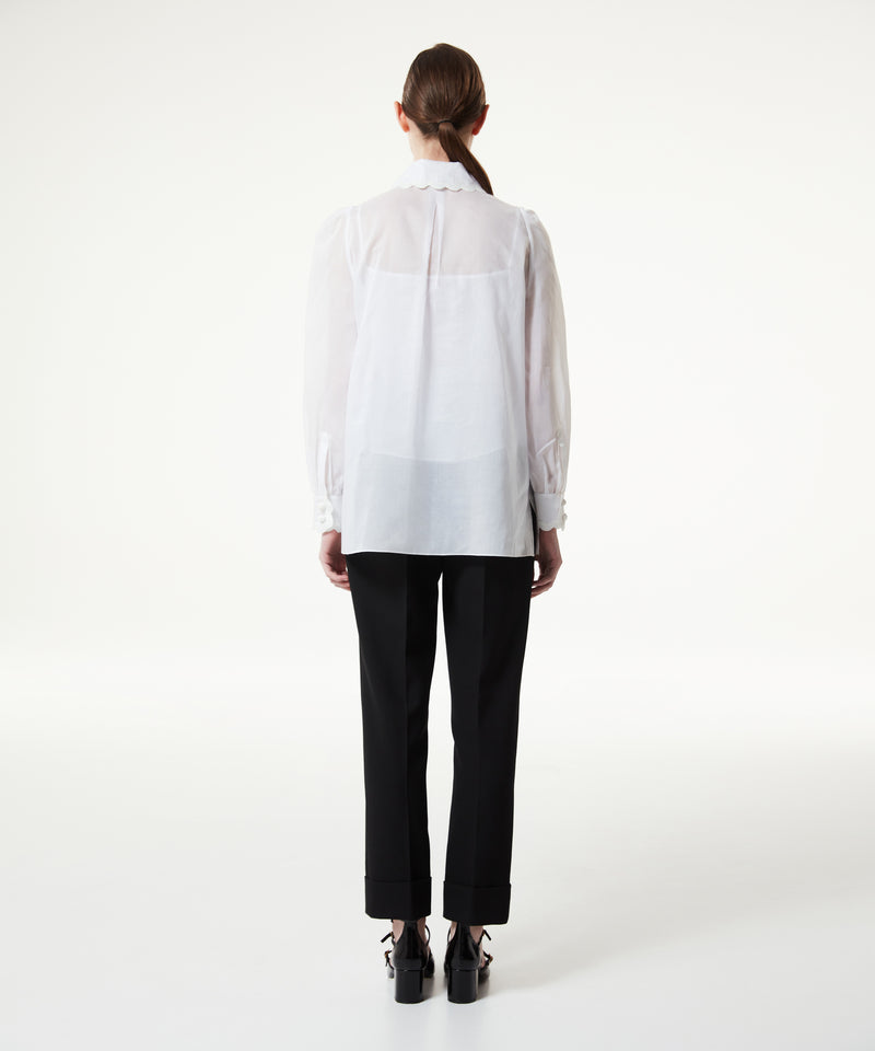 Machka Grosgrain Striped Shirt White
