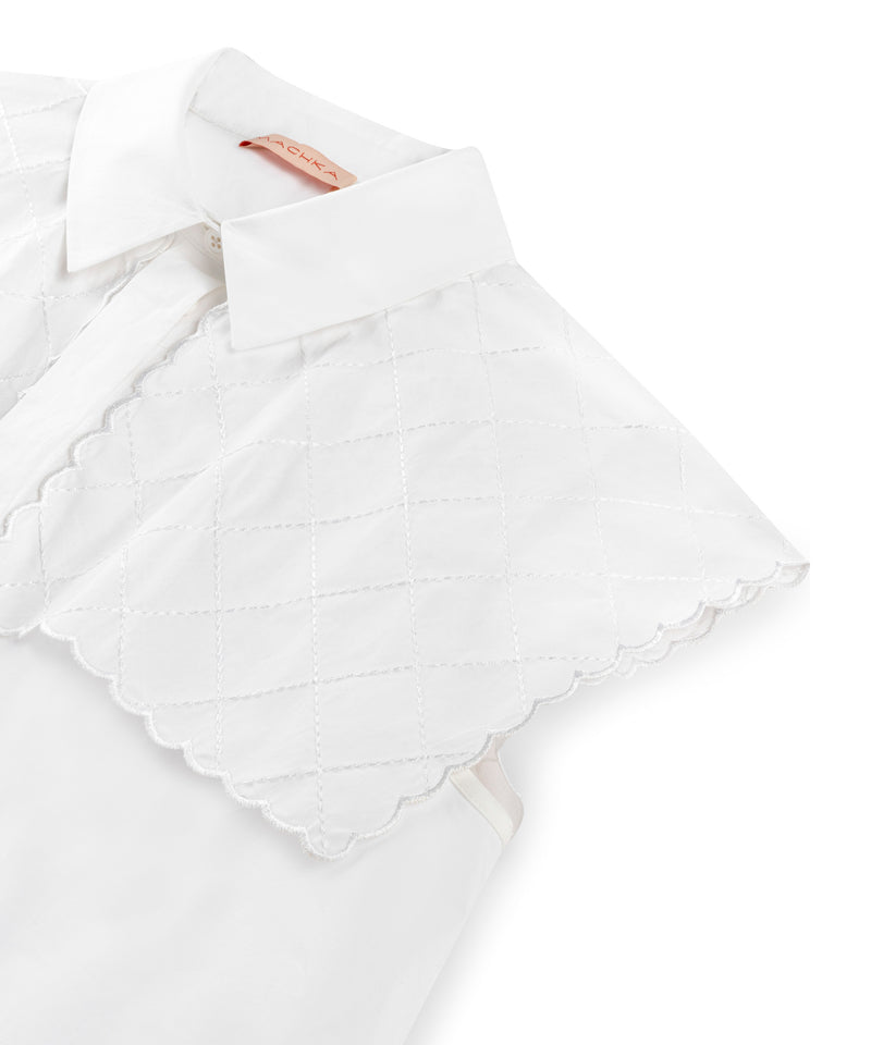 Machka Embroidered Poplin Shirt White