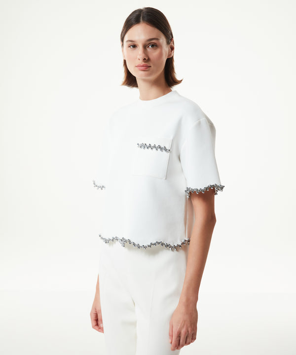 Machka Stone Embroidered T-Shirt Off White