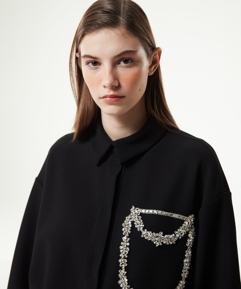 Machka Stone Embroidered Sweatshirt Black