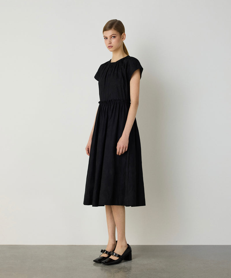 Machka Pleated Midi Dress Black