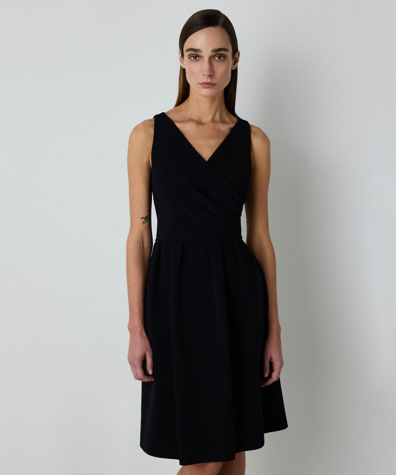 Machka Double Breasted Crepe Dress Black