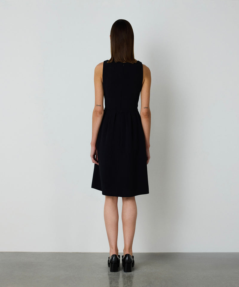 Machka Double Breasted Crepe Dress Black