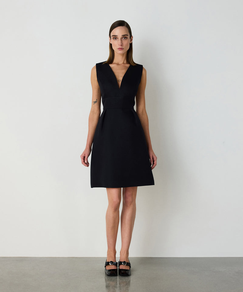 Machka Deep V-Neck Dress Black