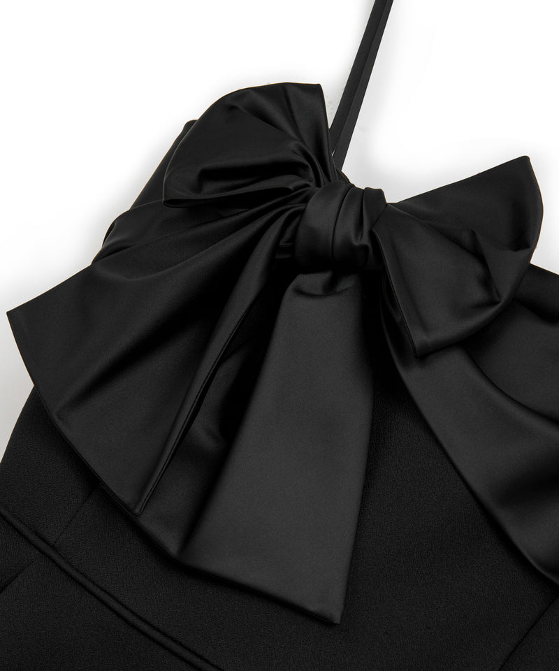 Machka Satin Bow Garnish Dress Black