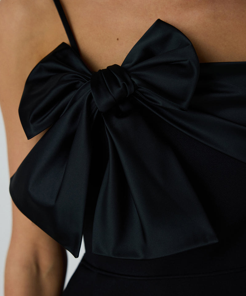 Machka Satin Bow Garnish Dress Black