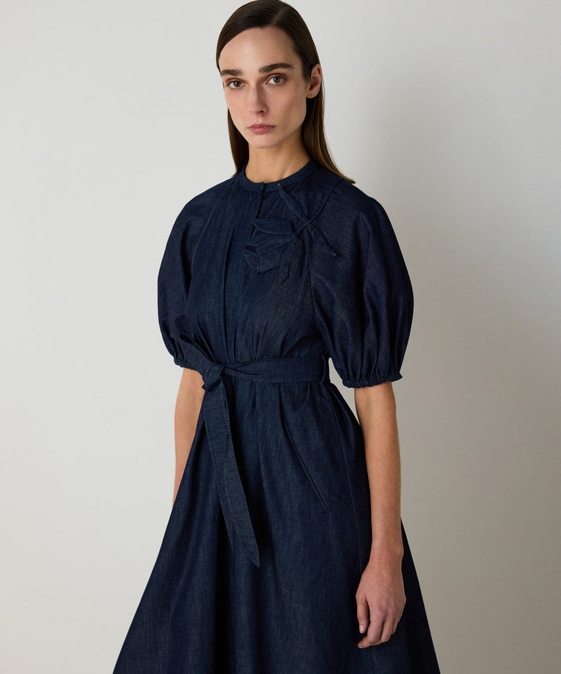 Machka Flower Applique Dress Indigo