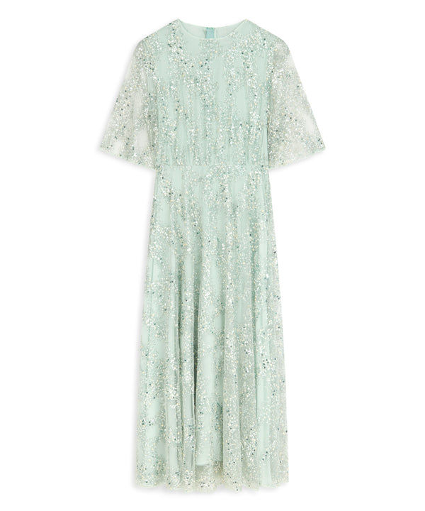 Machka Sequin-Embroidered Dress Light Blue