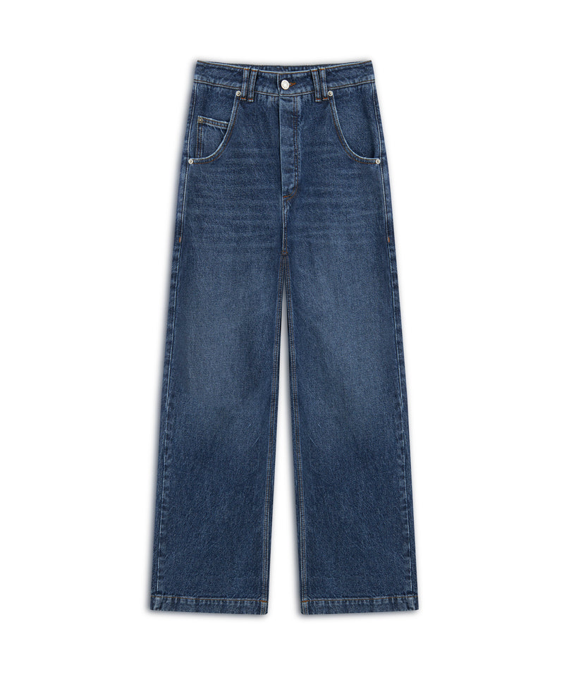 Machka Wide Leg Fit Denim Pants Indigo