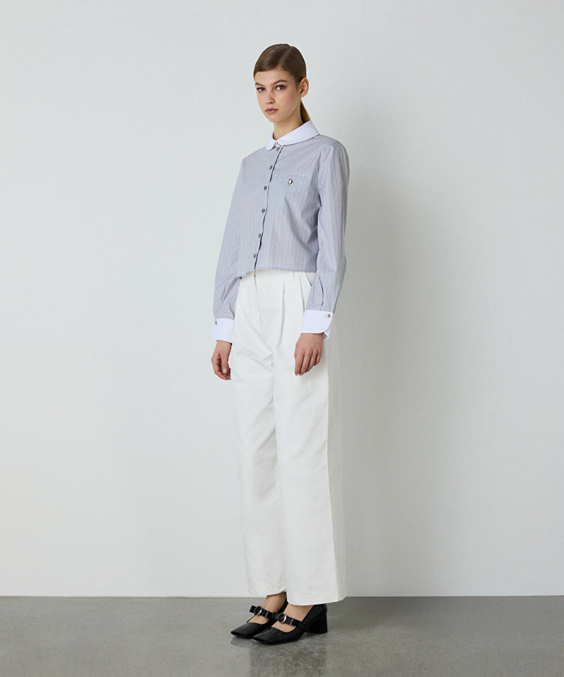 Machka Darted Straight Fit Trousers White