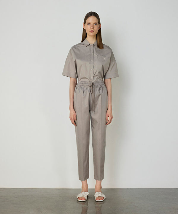 Machka Elastic Waist Trousers Stone
