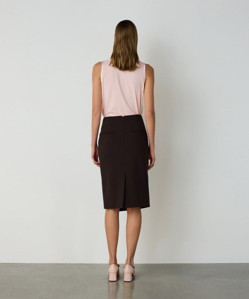 Machka Draped Skirt Brown