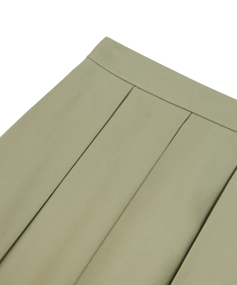 Machka Pleated Gabardine Skirt Green