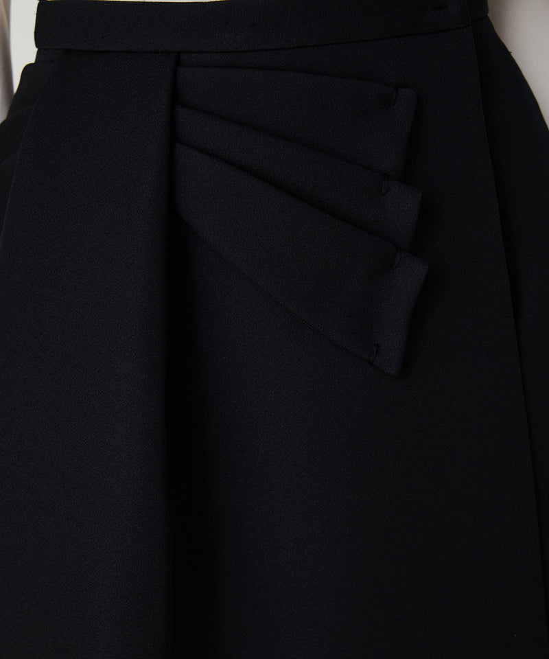 Machka Bow Wrap Skirt Black