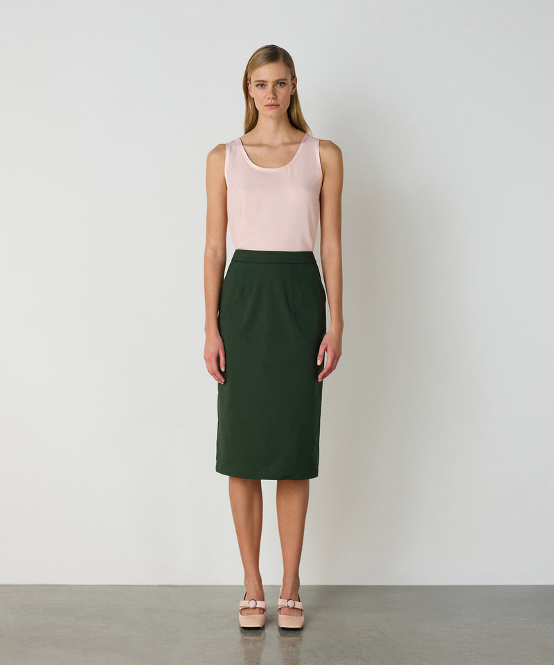 Machka Darted Pencil Skirt Green