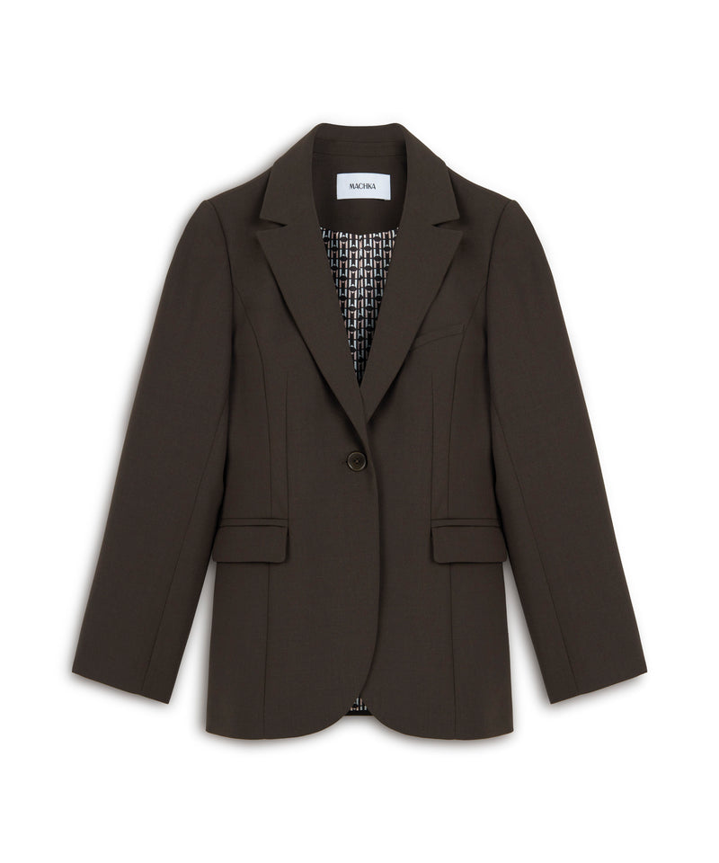 Machka Wool Blend Blazer Brown