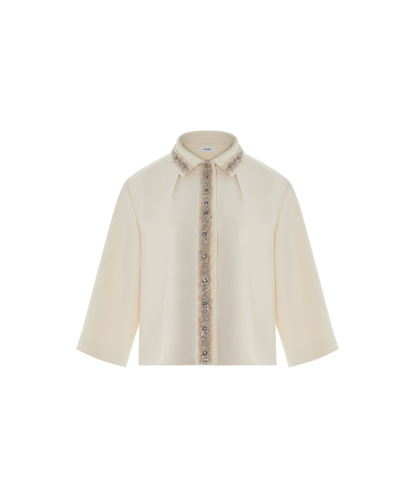 Machka Stone-Embellished Jacket Off White