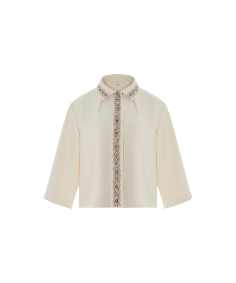 Machka Stone-Embellished Jacket Off White