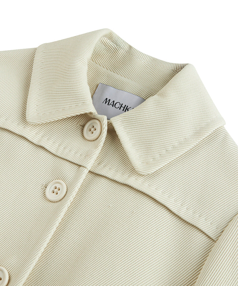 Machka Gabardine Overcoat With Wide Pockets Off White