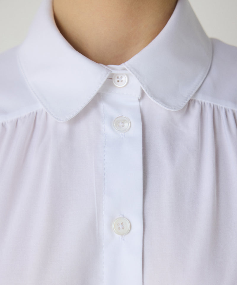 Machka Pleated Wide Cut Shirt White