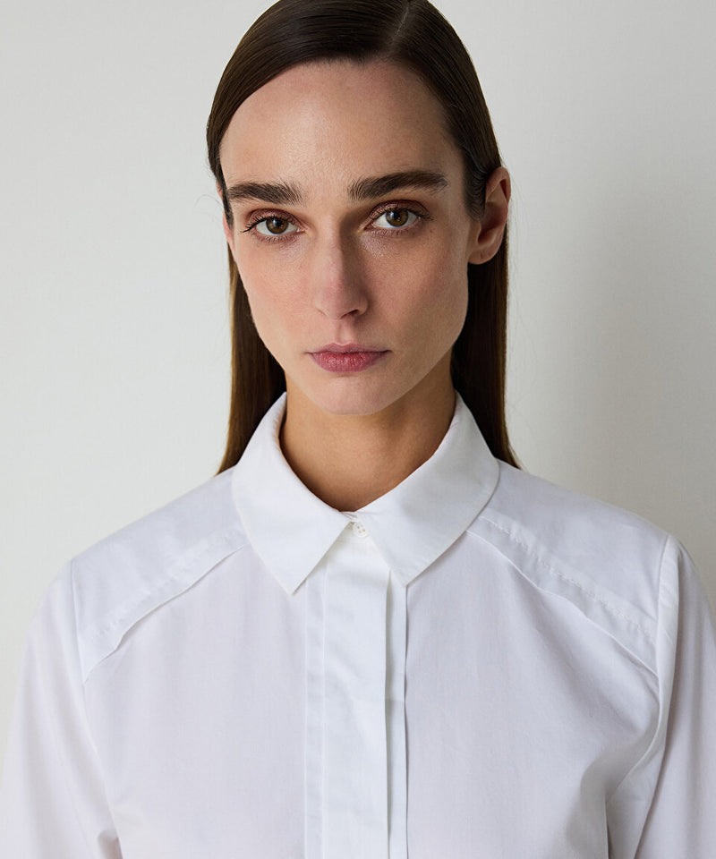 Machka Ribbed Poplin Shirt White