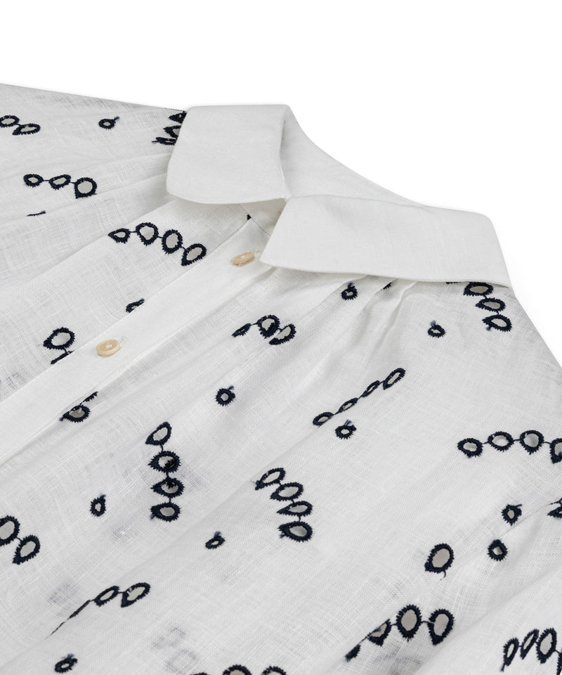 Machka Feather Linen Shirt White