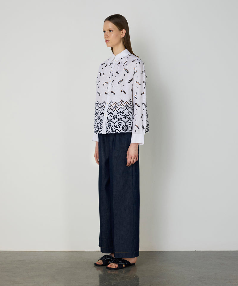 Machka Feather Linen Shirt White