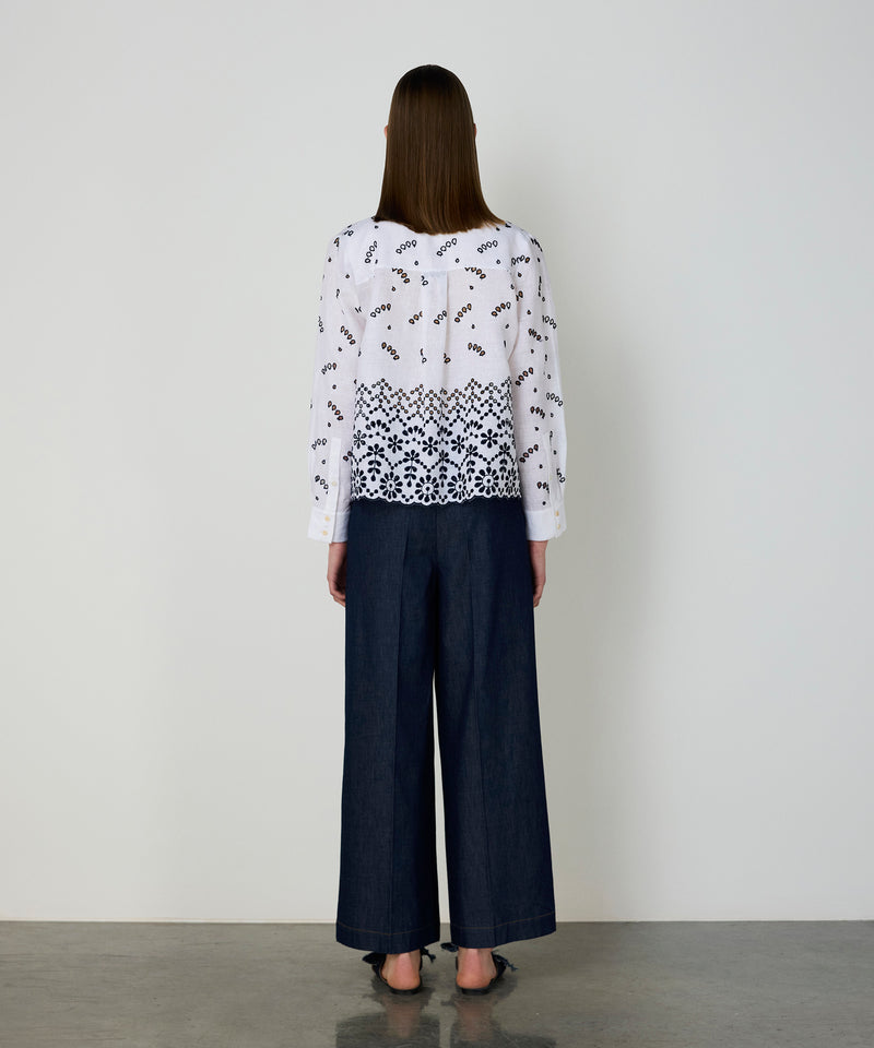 Machka Feather Linen Shirt White