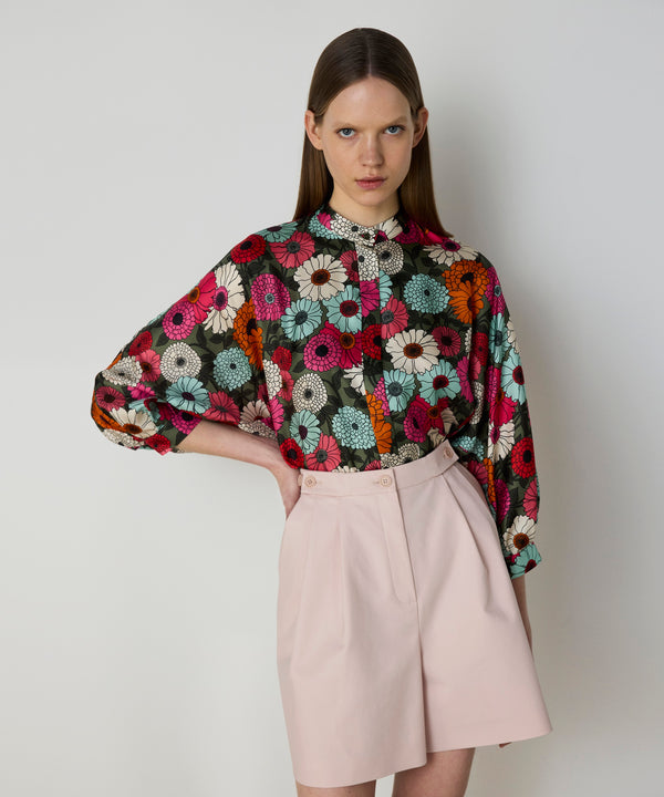 Machka Flower Pattern Shirt Khaki