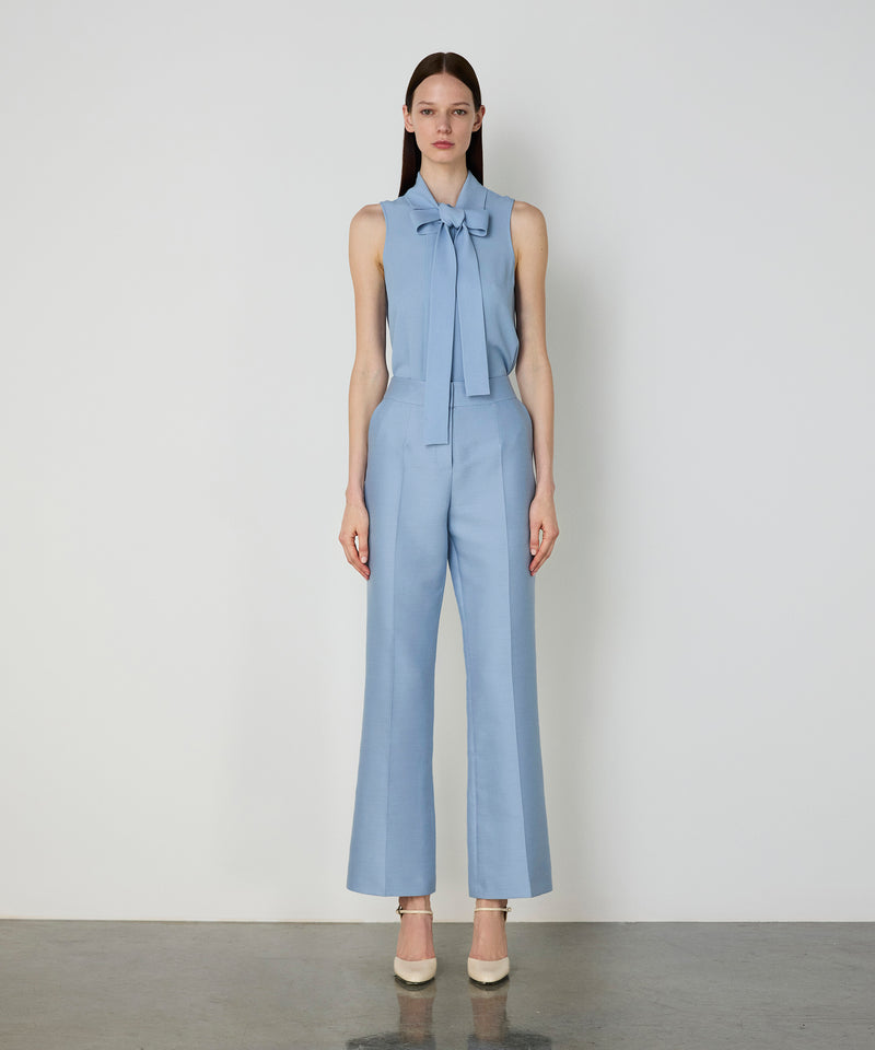 Machka Blouse With Tie Collar Blue