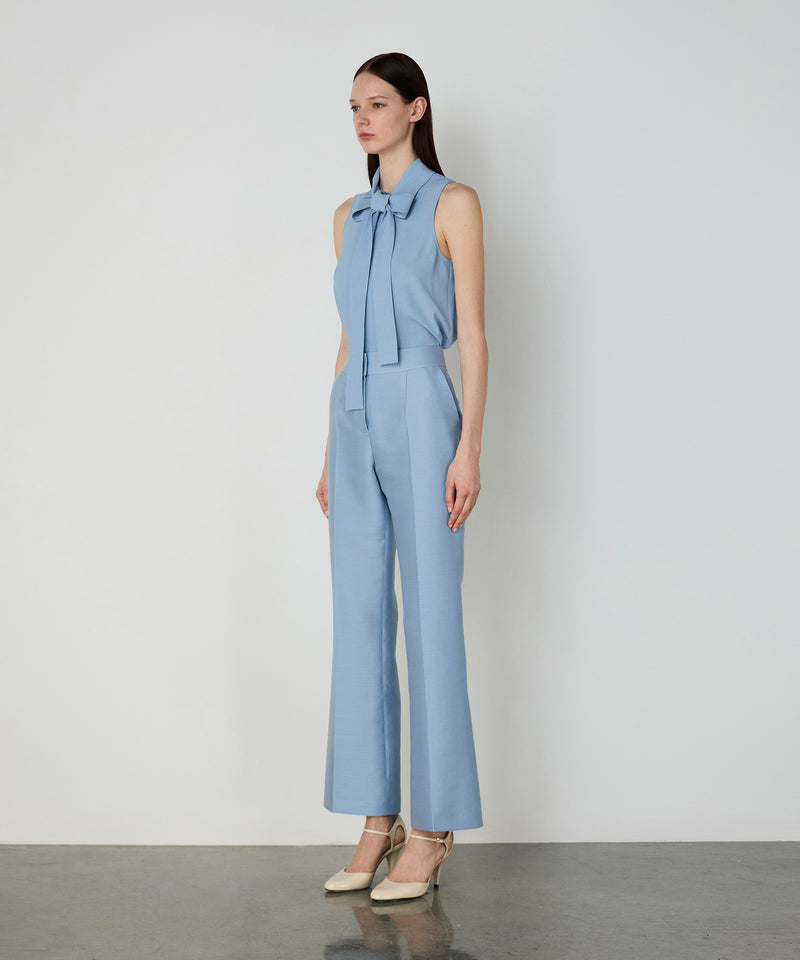 Machka Blouse With Tie Collar Blue