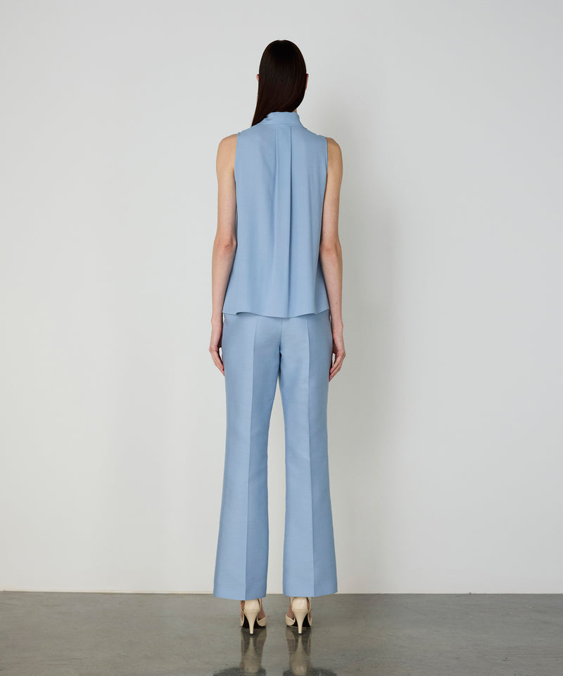 Machka Blouse With Tie Collar Blue