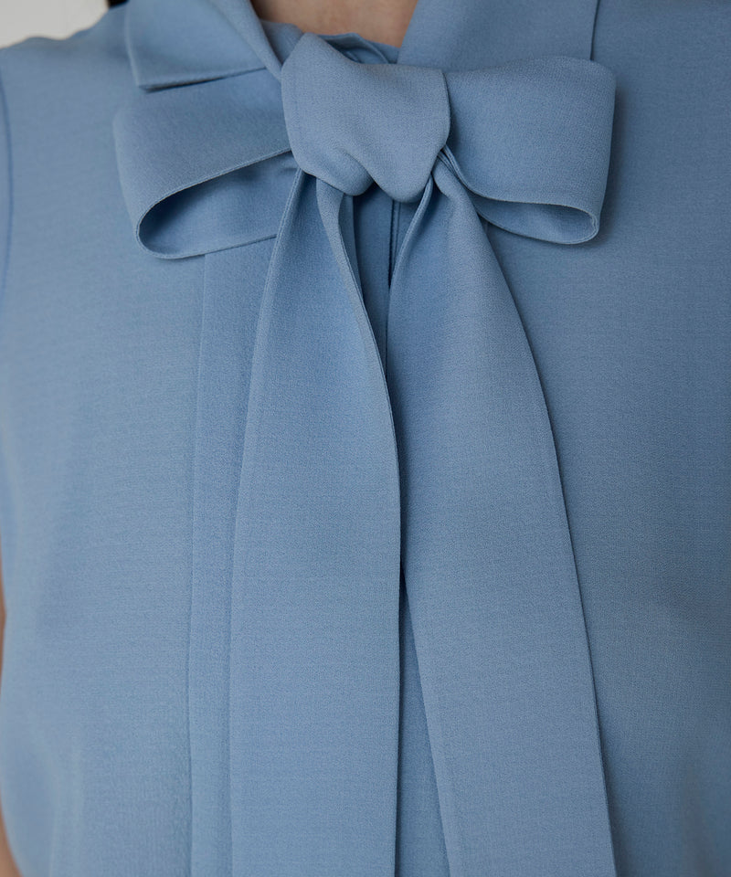 Machka Blouse With Tie Collar Blue