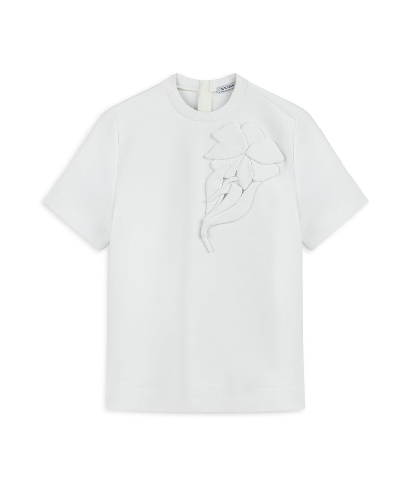 Machka Flower Applique T-Shirt White