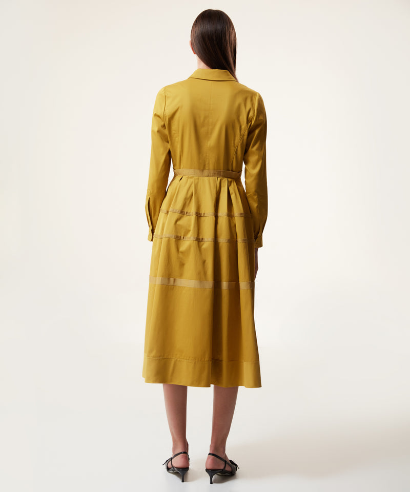 Machka Grosgrain Striped Poplin Dress Yellow