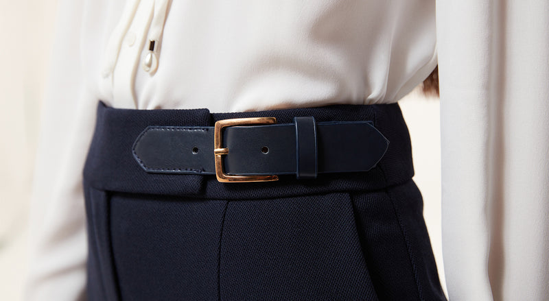 Machka Trousers With Belt Accessory Navy Blue