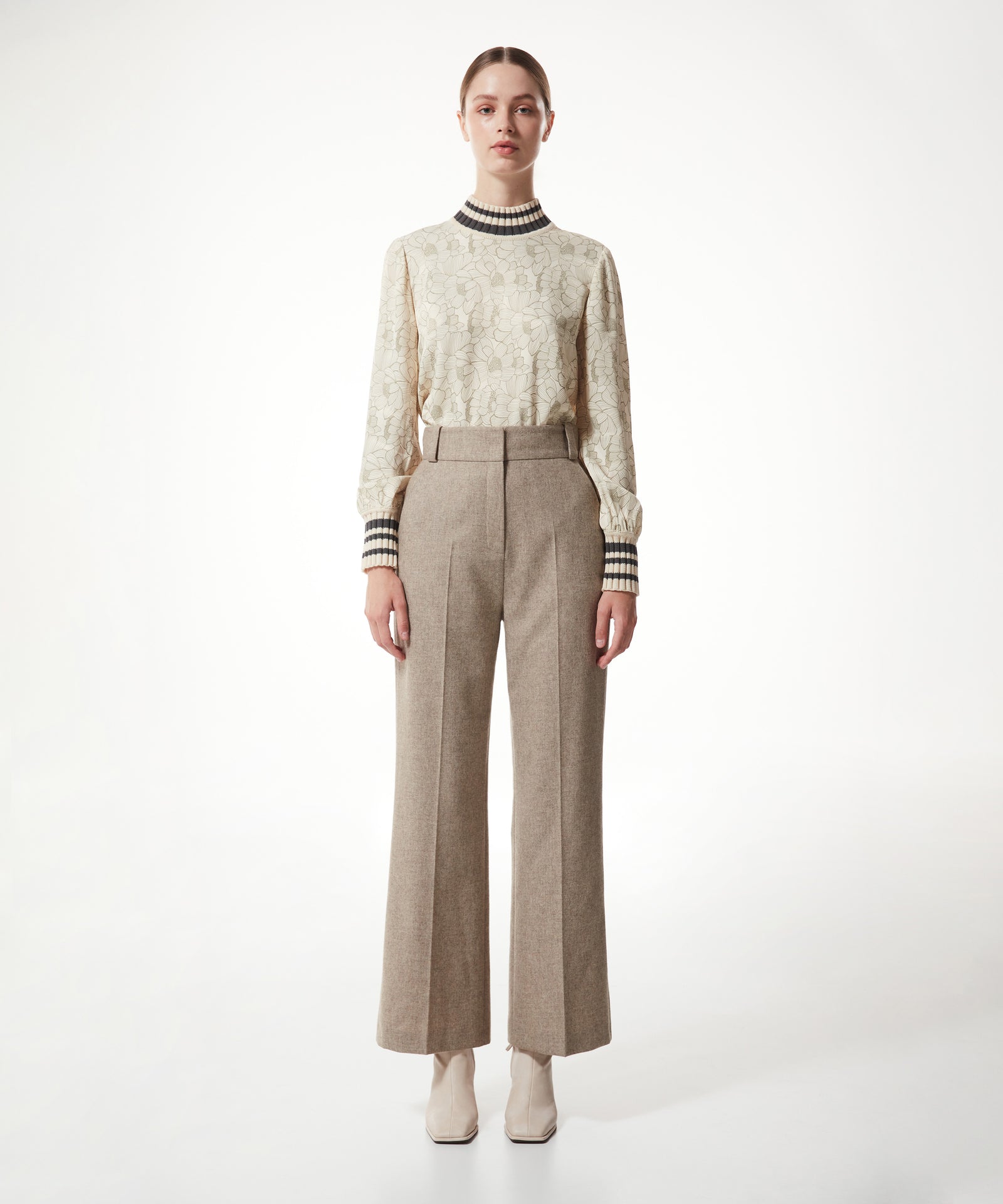 STRAIGHT FIT TROUSERS ORGANIC WOOL TROPICAL